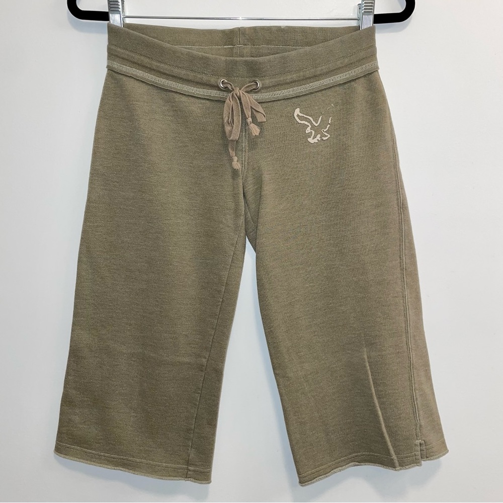 American Eagle Outfitters Green Low Rise Wide Leg Capris Size XS